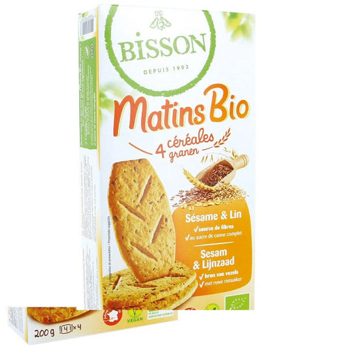 Biscuit Matins Bio - 4 Cereales Sesame Et Lin Biscuits