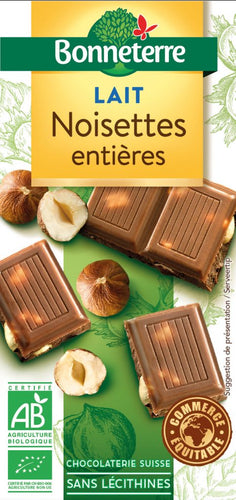 CHOCOLAT AU LAIT NOISETTES ENTIERES