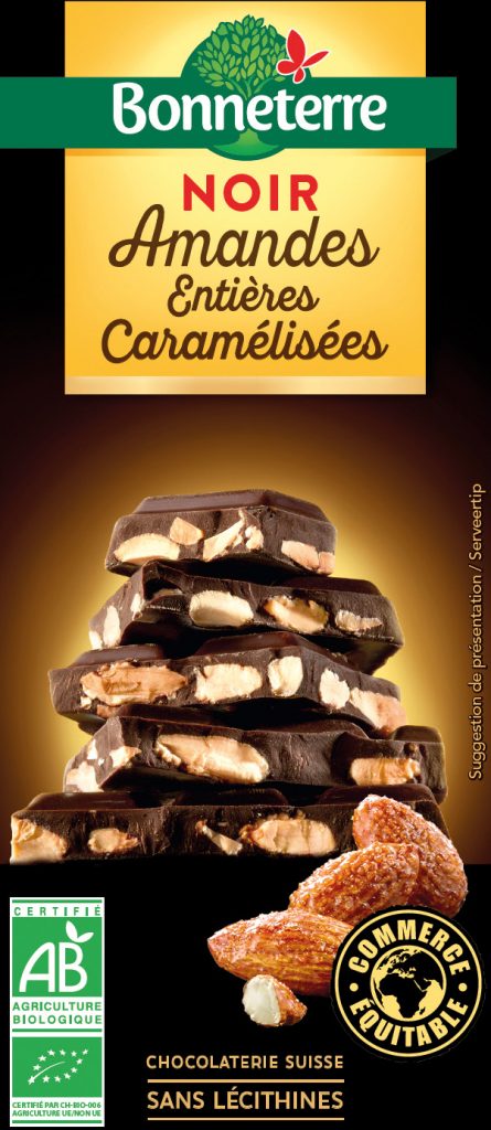 CHOCOLAT NOIR AMANDES CARAMELISEES 200G