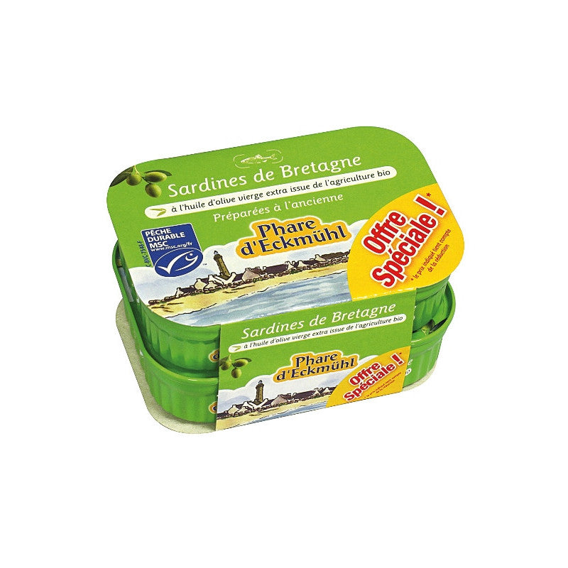 SARDINES DE BRETAGNE HUILE D'OLIVE X2